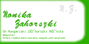 monika zahorszki business card